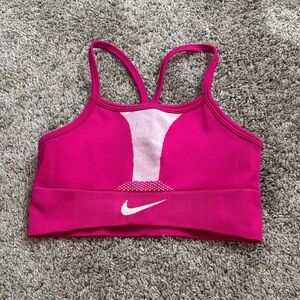 Nike Fuchsia Sports Bra with White Logo